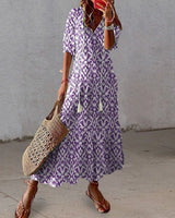 Coris - Figurschmeichelndes Boho-Kleid in Lila