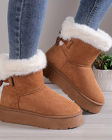 Nelia | Stilvoll Thermal gefüttert Plüsch Bowknot Stiefel in Kastanienbraun