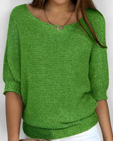 Leonie - Moderner Pullover mit Rundhalsausschnitt in Grün