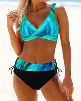 Eva | Fröhlicher Bunter Bikini in Blau/Grün