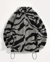 Esra – Langärmelige Jacke Mit Geometrischem Muster in Grau