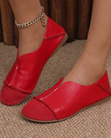 Bethan – Flexible Faltbare Flache Schuhe mit Eckiger Zehenpartie in Rot