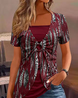Nairy - Lässiges Bedrucktes T-shirt in Burgund