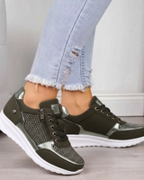 Ava - Sneaker mit Reißverschluss in Dunkelgrün