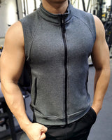 WorkoutFit Fleece-Weste in Stein