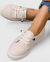 Julia | Damen Frühlings Klassische Schnürsneaker in Beige