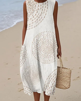Maelle | Elegantes Wohlfühl Sommerkleid in Elfenbeinweiß
