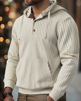 Karlis - Winter Kapuzen Pullover in Khaki