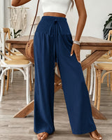 Rebeki - Atmungsaktive Lange Hose Aus Baumwolle in Marineblau