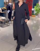 Kesslyn - Soft-Touch Shiftkleid in Maxi-Länge in Schwarz