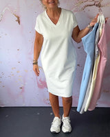 Virella - supersoftes Sommerkleid mit V-Ausschnitt in Weiß