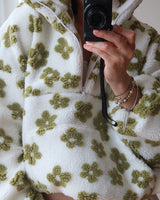 Damen-Fleece-Sweatshirt mit großer Tasche - Liora in Grün
