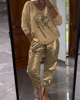 Noravelle - Superweiches zweiteiliges Lounge-Set in Gold