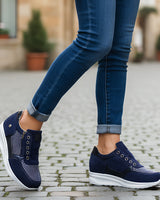 Ava - Sneaker mit Reißverschluss in Dunkelblau