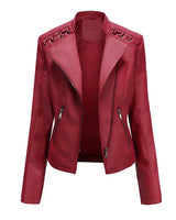 Drune | pu-lederjacke mit reibverschluss in Rot