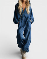 Estielle - Jeans Overall Mit Kapuze in Dunkelblau