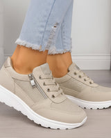 Ava - Sneaker mit Reißverschluss in Beige