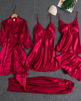 Sorelle | Fünfteiliges Loungewear-Set in eleganter Ausführung in Rot