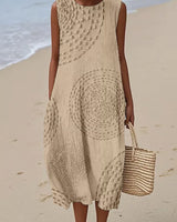 Maelle | Elegantes Wohlfühl Sommerkleid in Sandbeige