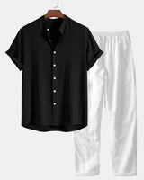 Andi | Leinenhemd und Hose im Set in Schwarz