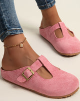 Korae - T-Riemchen-Clogs mit Schnalle in Pink