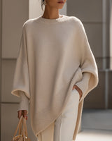 Annika | Damen Eleganter Oversized Pullover in Beige