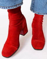 Eva™ | Elegante Stiefel mit Absatz in Rot