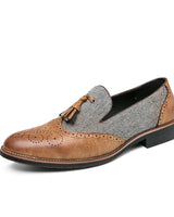 Herren Mokassins Leder Textil Casual - Henrik in Braun