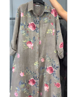 Jovie - Premium-Hemdblusenkleid aus Leinen in Sand