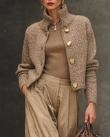 Josephine – Elegante Strickjacke in Braun