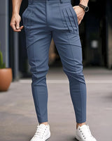 Altmann – Slim Fit Hose mit Bundfalten Und Eingrifftaschen in Blau