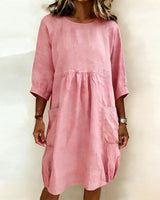 Maleesha - Stilvolles Kleid Mit Weiten Ärmeln in Rosa
