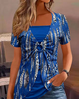 Nairy - Lässiges Bedrucktes T-shirt in Blau