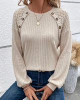 Nicco | Pullover mit langen Ärmeln und Rundhalsausschnitt in Khaki