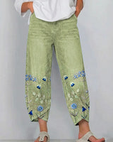 Giada - Bedruckte Relaxed-Fit-Jeans in Grün