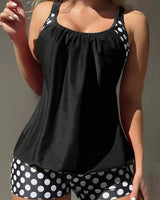 Celandine - Schnelltrocknendes Bikini-Set mit Retro-Polka-Dots in Schwarz