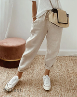 Damen Relaxed Fit Hose in Beige