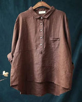 Vega | Oversized Leinen-Bluse in Rot