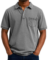 KONRAD | LÄSSIGES VINTAGE-POLO in Grau