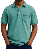 KONRAD | LÄSSIGES VINTAGE-POLO in Grün