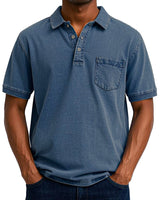 KONRAD | LÄSSIGES VINTAGE-POLO in Marineblau