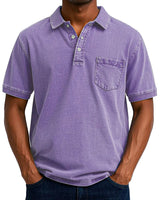 KONRAD | LÄSSIGES VINTAGE-POLO in Lila