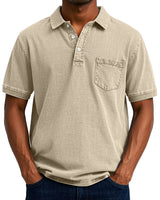 KONRAD | LÄSSIGES VINTAGE-POLO in Khaki