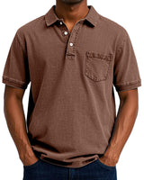 KONRAD | LÄSSIGES VINTAGE-POLO in Braun