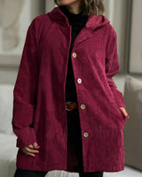 Cordia | Gemütliche Cordjacke mit Kapuze in Rot
