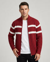 Loick - Strickjacke mit Reißverschluss und Langen Ärmeln in Rot