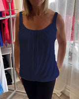 Corina - Softtouch-Tanktop mit U-Ausschnitt in Marineblau