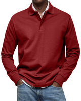Oliver - Langarm-Poloshirt in Rot