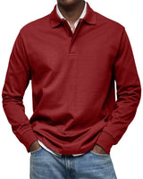 Felix | Luxus Langarm-Poloshirt in Rot