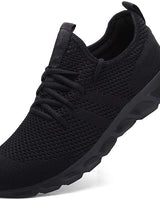 Magdalena | Damen Strick-Walking-Sneaker mit Schnürung in Schwarz
